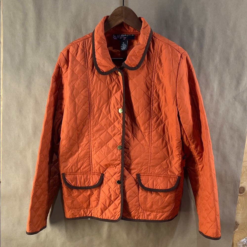 Peck & Peck Women’s Orange Quilted Jacket (Size XL)